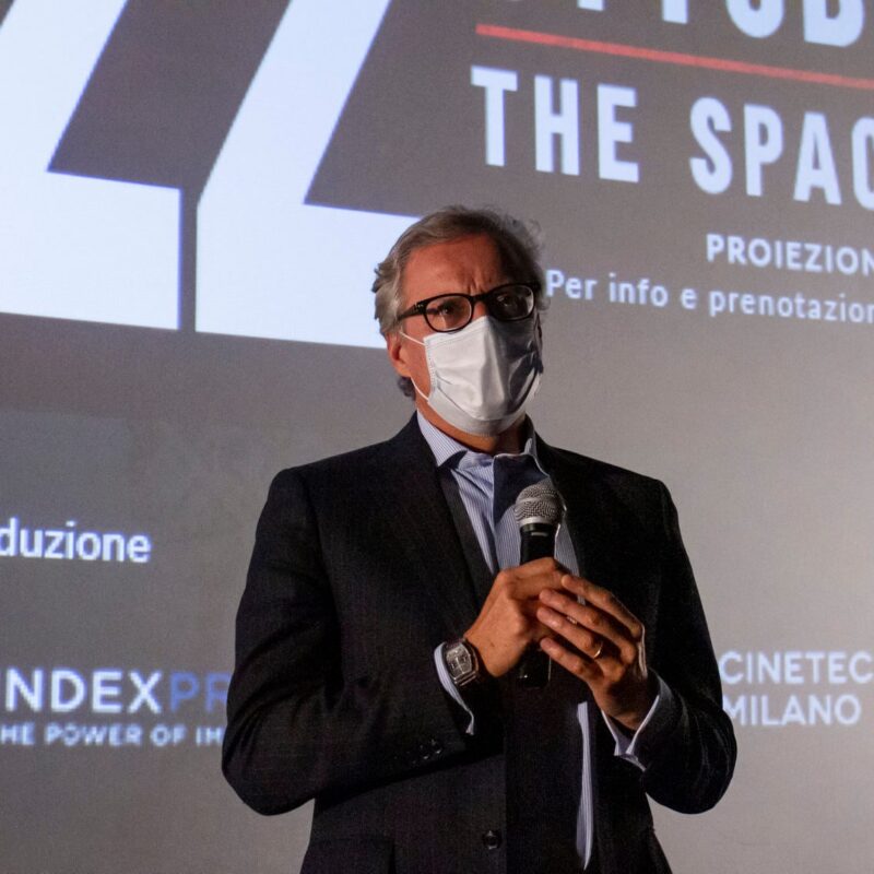Alessandro Grandinetti (Partner PwC Italia) durante la presentazione del docufilm "A Viso Aperto"